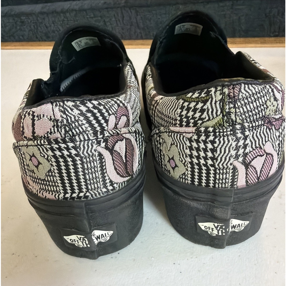 Vans platform Classic Slip On Stackform Tapestry Floral Shoes Women’s 7.5 plaid - Picture 3 of 8